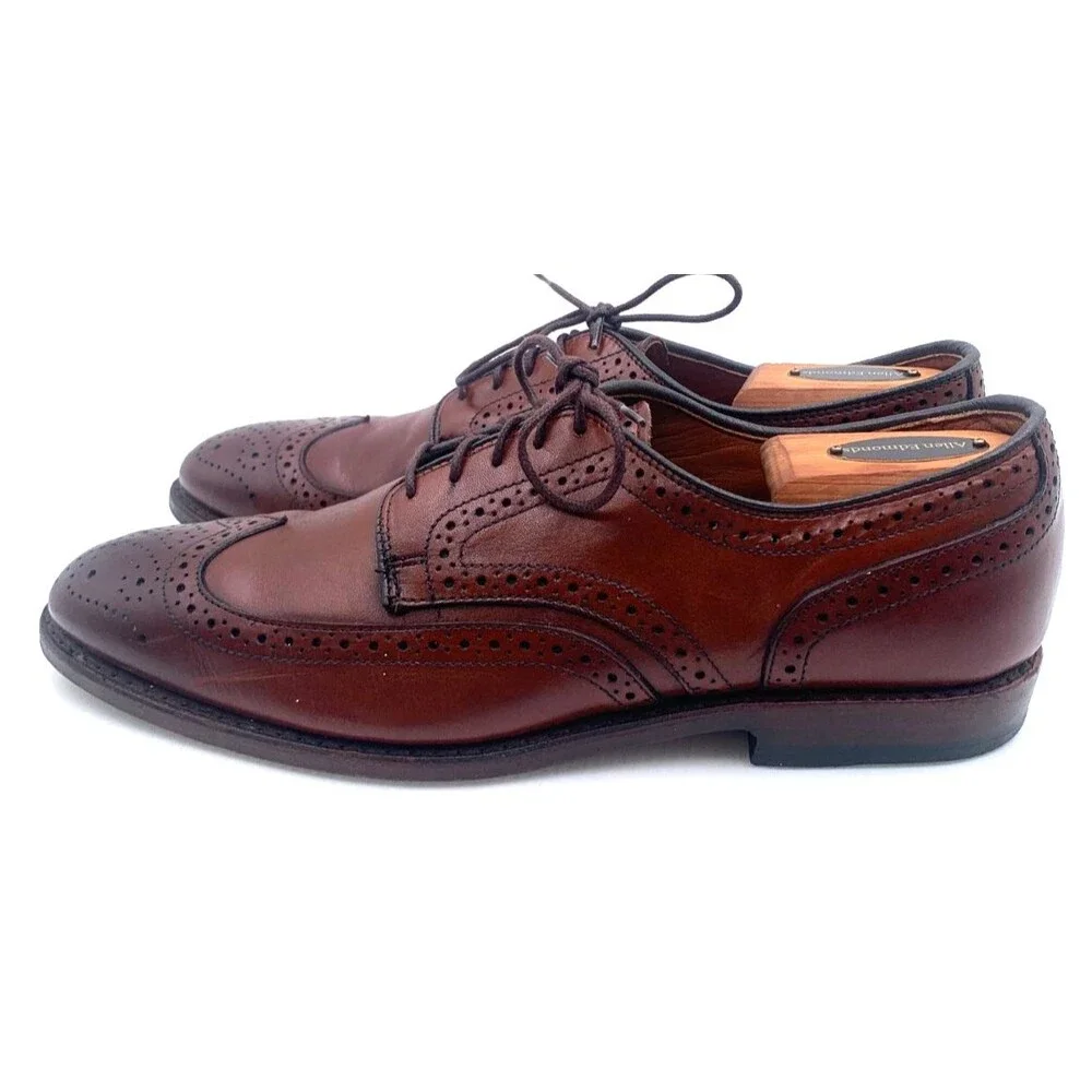 Allen Edmonds Madison Park Wingtip Brogue Derby Shoes Men's Sz 9D Walnut Brown